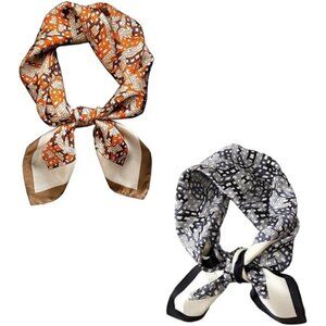 Silk Satin Grayish Blue Head Scarf Medium Square Hair Scarf for Women 28 Inches